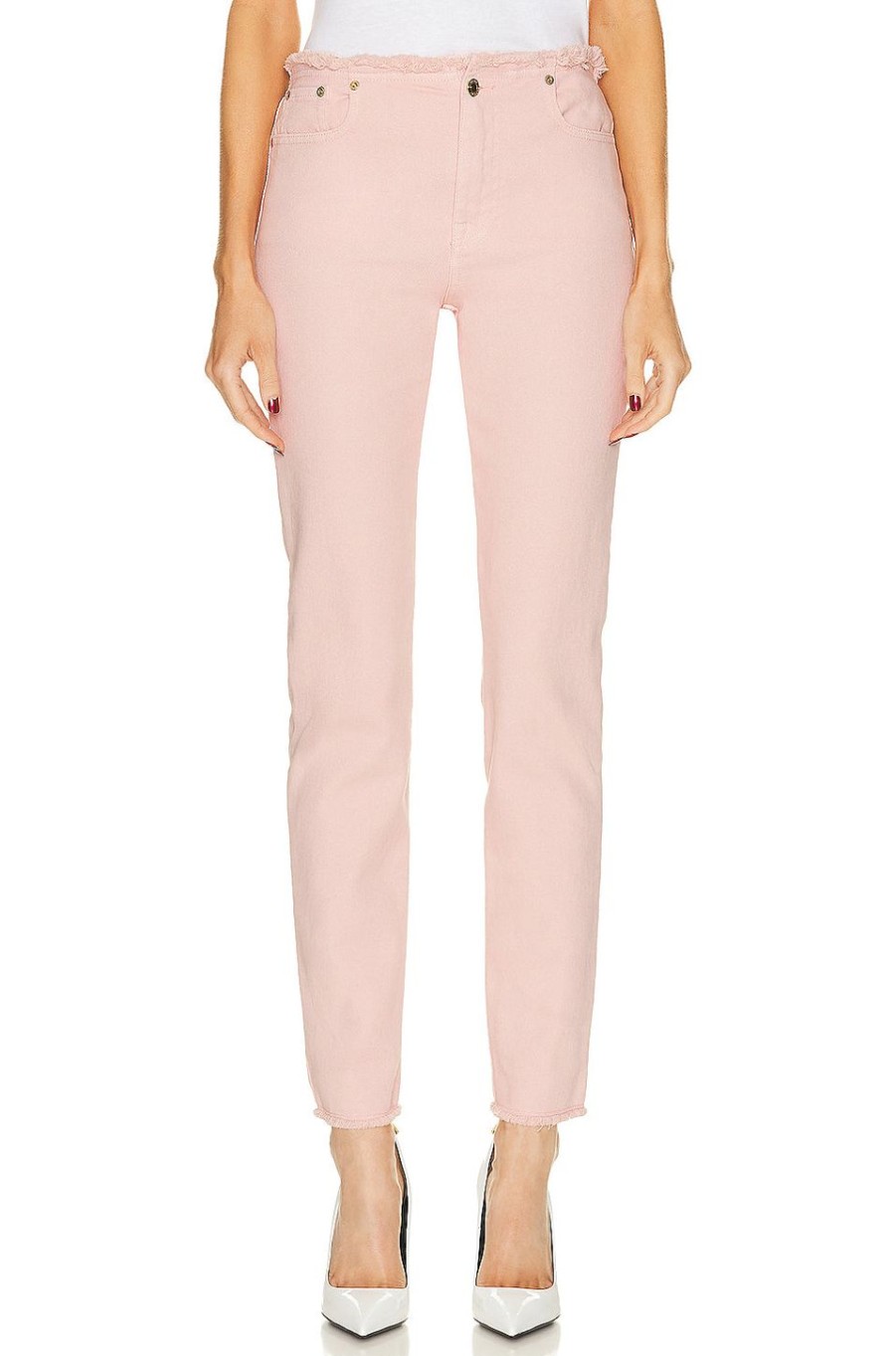 Women TOM FORD Pants | Compact Denim Skinny Pant Iced Nude