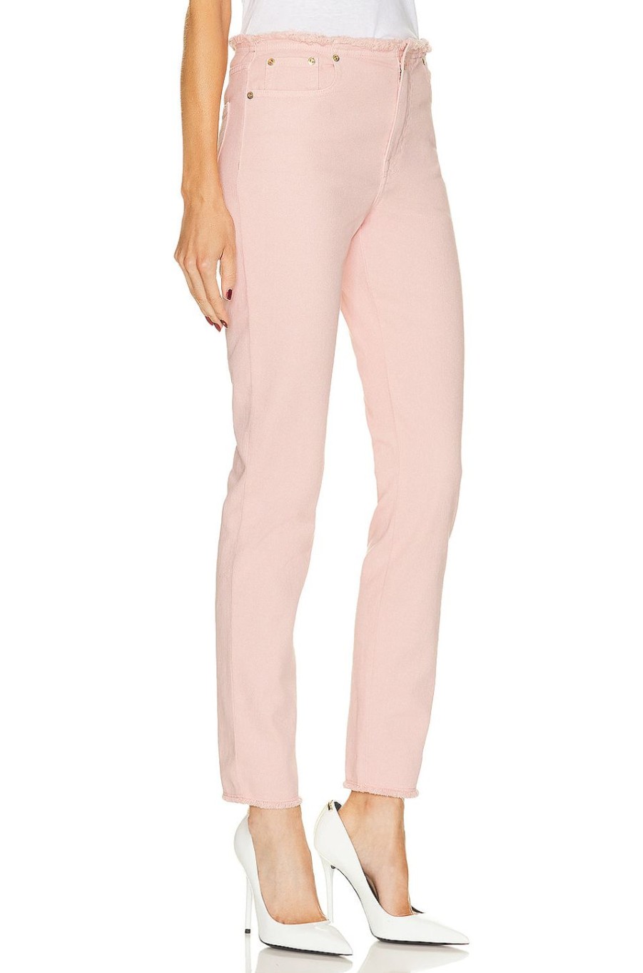 Women TOM FORD Pants | Compact Denim Skinny Pant Iced Nude