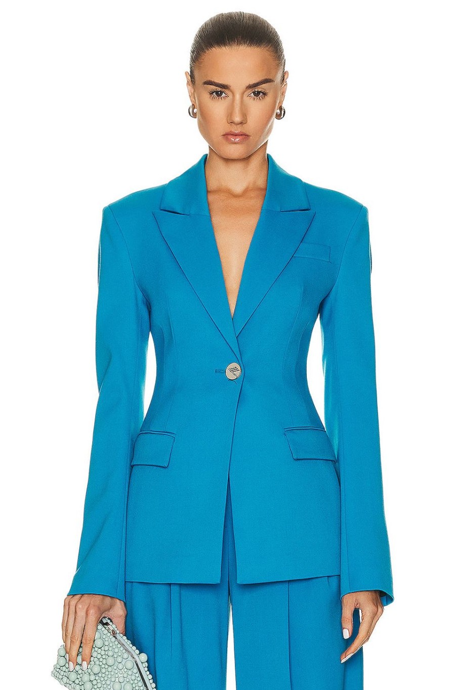 Women THE ATTICO Jackets & Coats | Blue Blazer Capri Blue