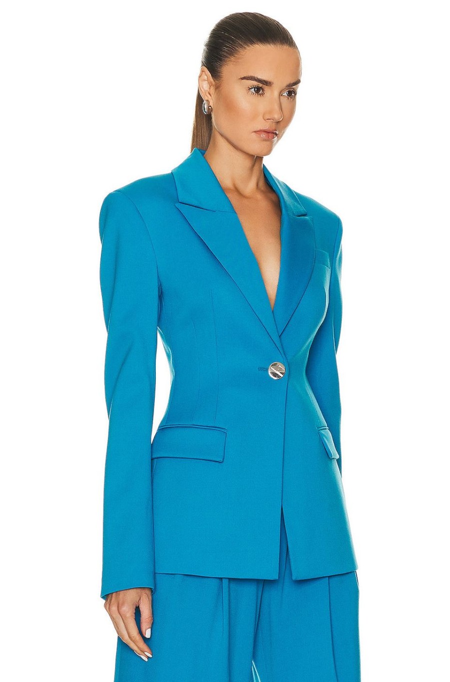 Women THE ATTICO Jackets & Coats | Blue Blazer Capri Blue