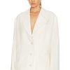 Women Acne Studios Jackets & Coats | Rugged Hem Blazer Warm White