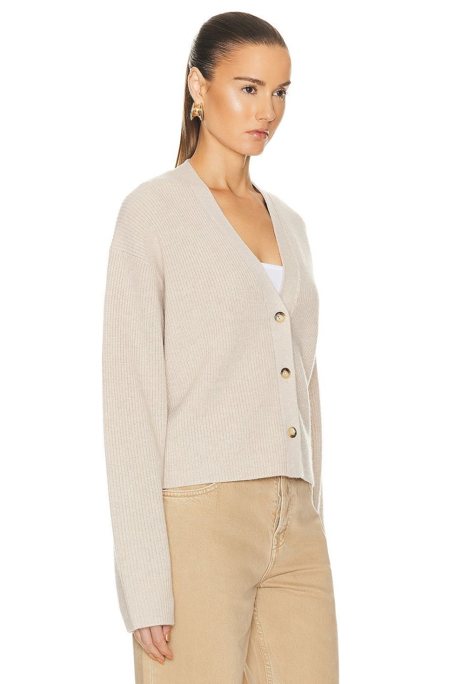 Women Guest In Residence Sweaters & Knits | Everyweek Rib Cardigan Oatmeal