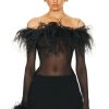 Women Oseree Tops | Plumage Bodysuit Black