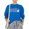 Women Sporty & Rich Sweaters & Knits | Fitness Motion Crewneck Sweatshirt Royal Blue & White