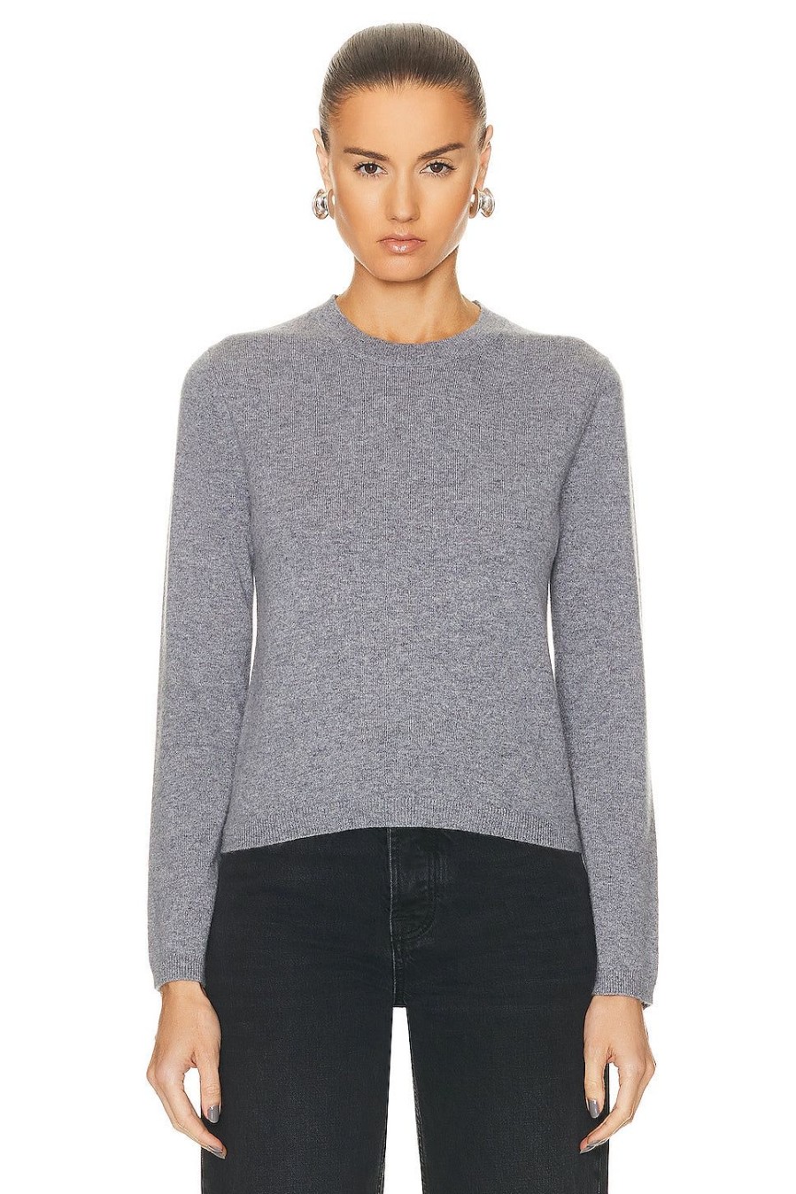 Women Guest In Residence Sweaters & Knits | Shrunken Crew Top Steel