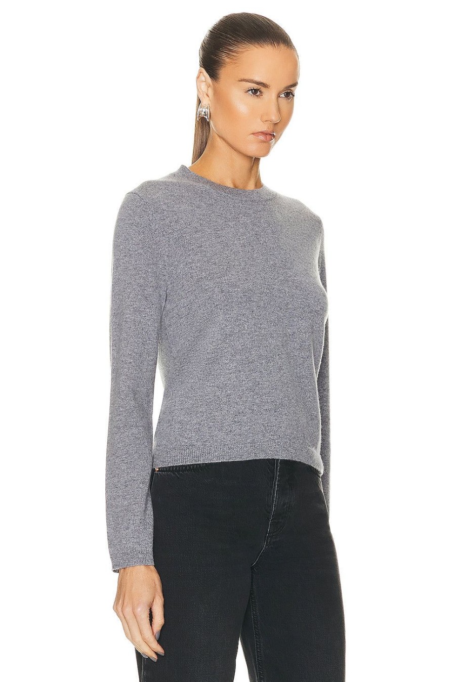 Women Guest In Residence Sweaters & Knits | Shrunken Crew Top Steel